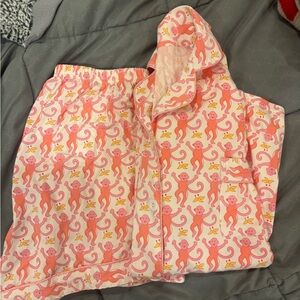 Pink Monkey Print Pajamas